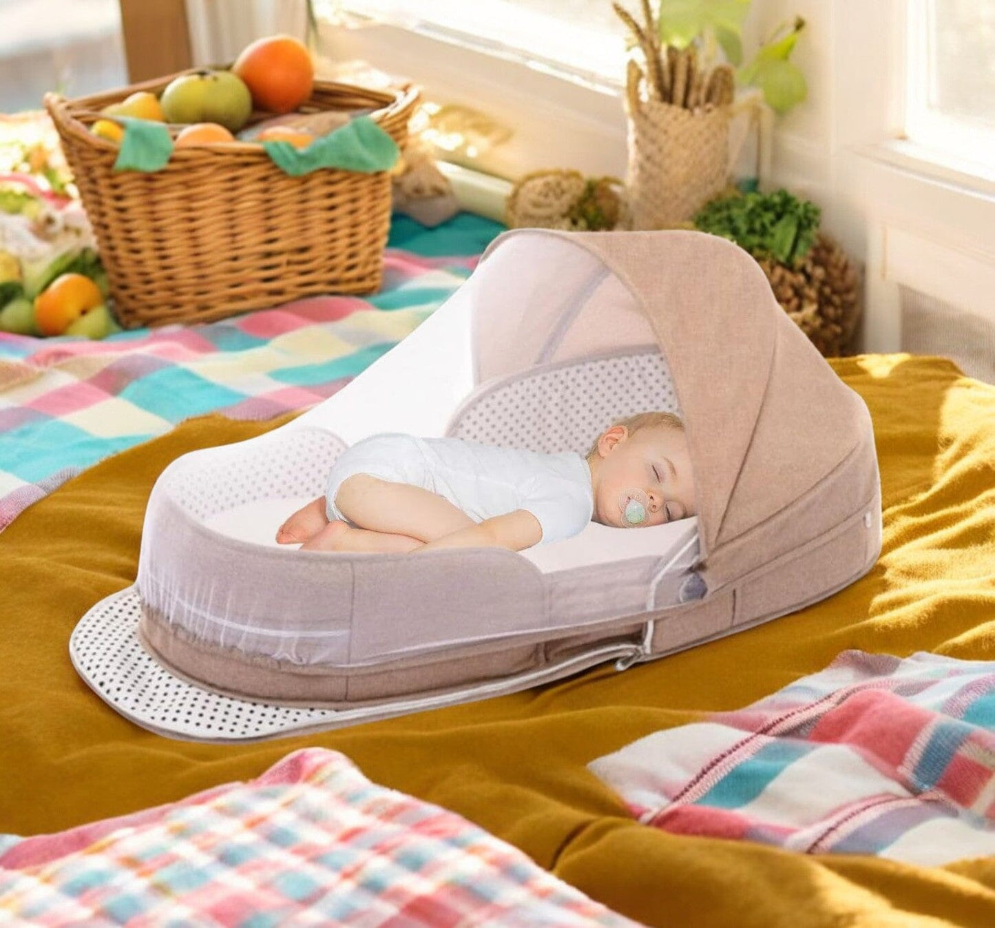 Lit Bebe Pliable - CozyNest™ - Kaki