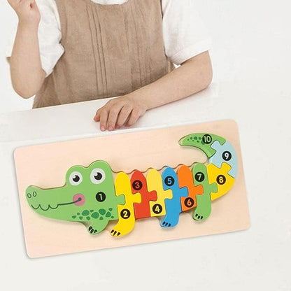 Puzzle en Bois - MacaronPuzzle™ - Crocodile