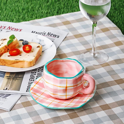 Tasse à Café - CozyBloomCup™ - Maillage Rose