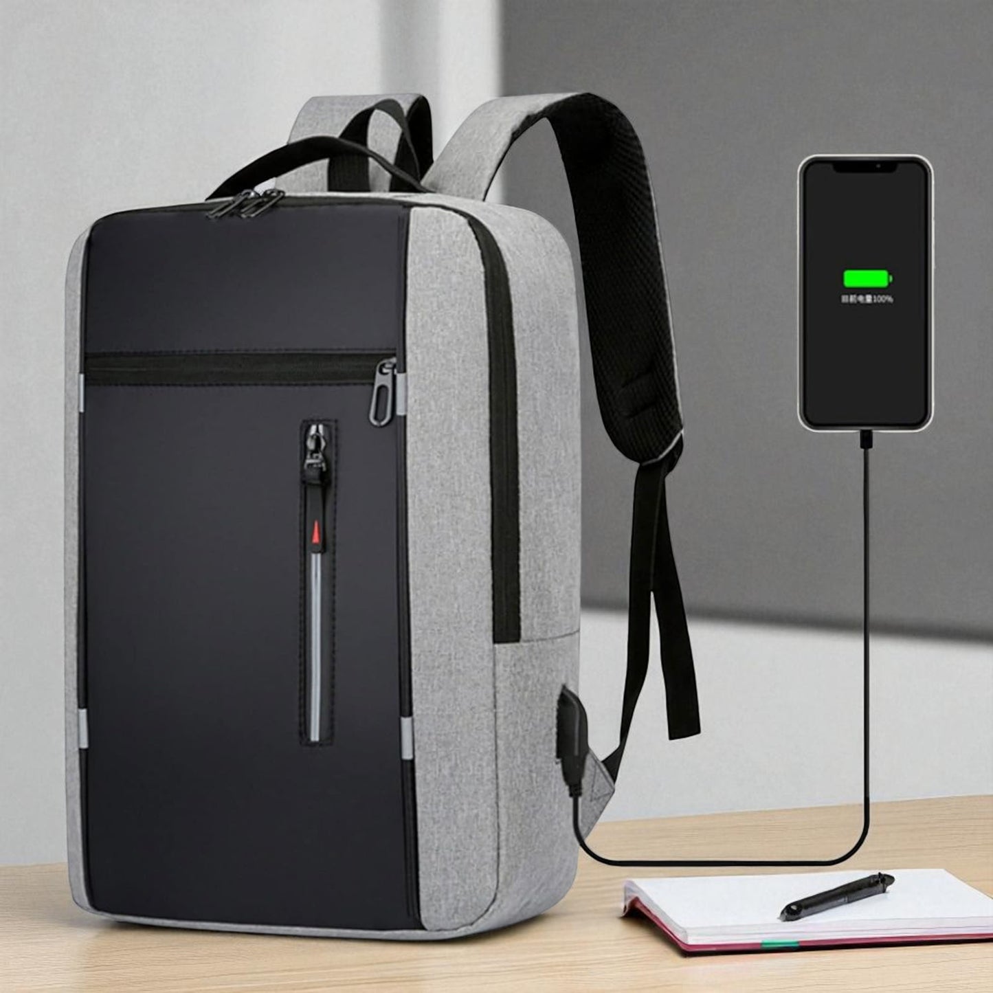 Sac à Dos pour Ordinateur - OfficeTechPack™ - Gris