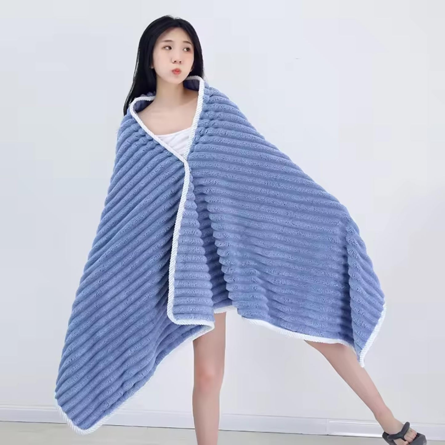Serviette de Bain - CoralVelourBathTowel™ - Bleu