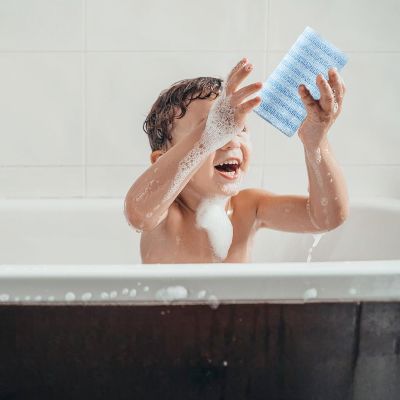Gant de Toilette - ExfoLisse™ - Bleu