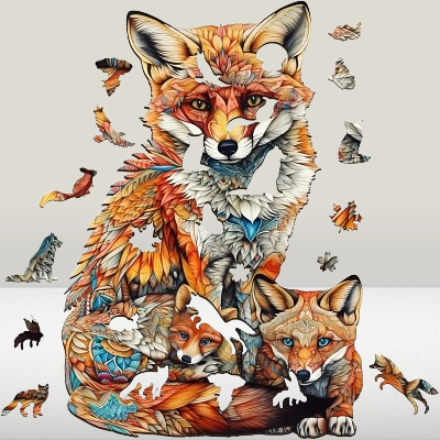 Puzzle En Bois - FoxFamilyWoodenPuzzle™
