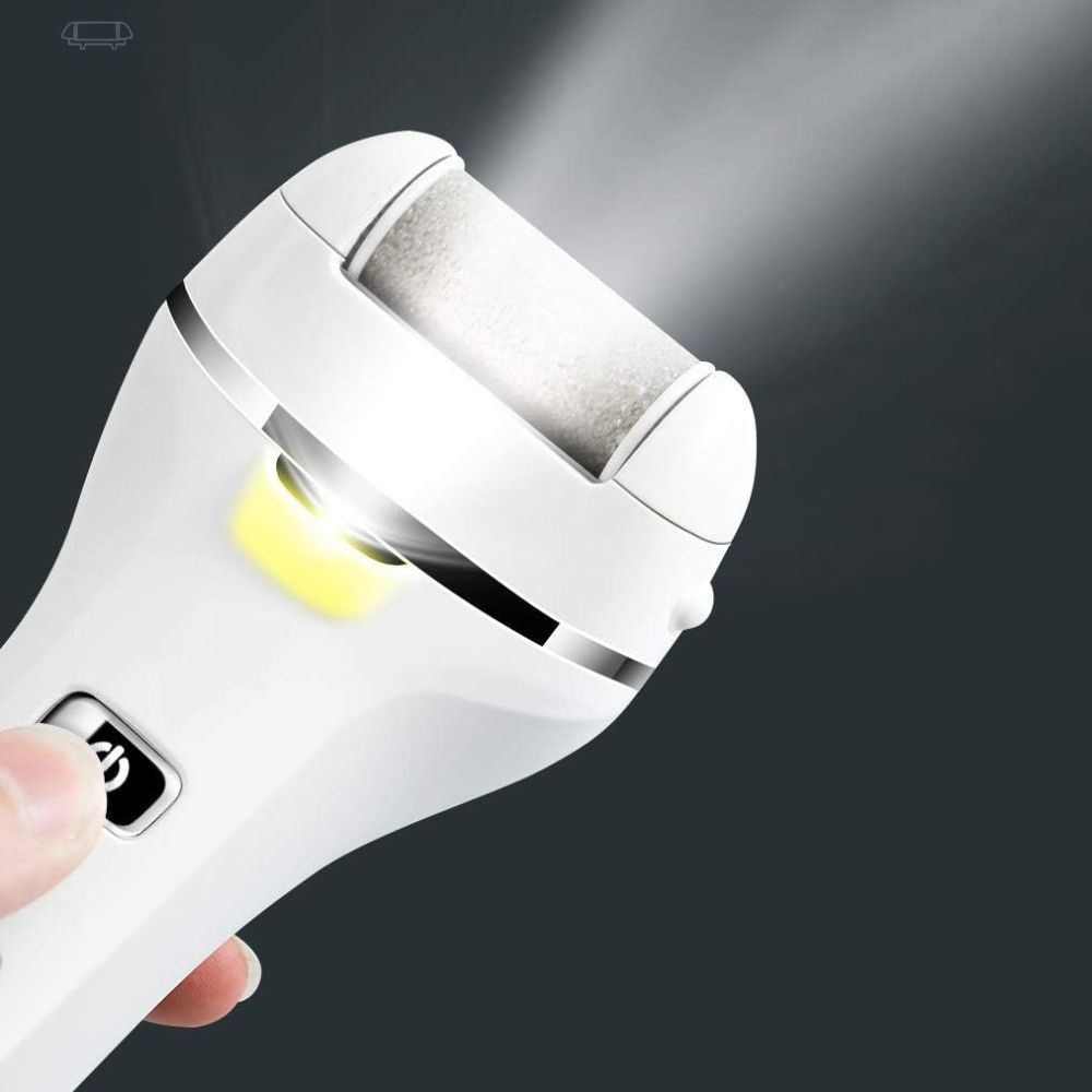 Râpe pour Pieds Électrique - PediPro™ - Blanc Argenté