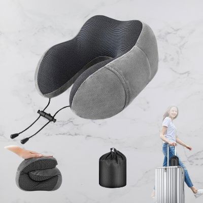 Oreiller ergonomique cervical - MemoryFoamNeckPillow™ - Gris