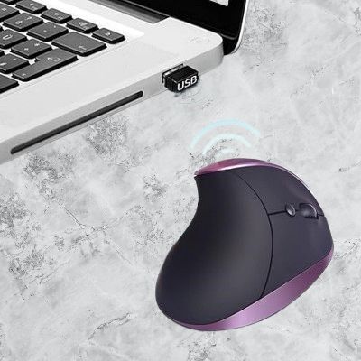 Souris ergonomique sans fil - ErgonomicMouse™ - Mauve