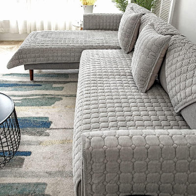 Housse de Canapé - PlushSofa™ - Gris Clair