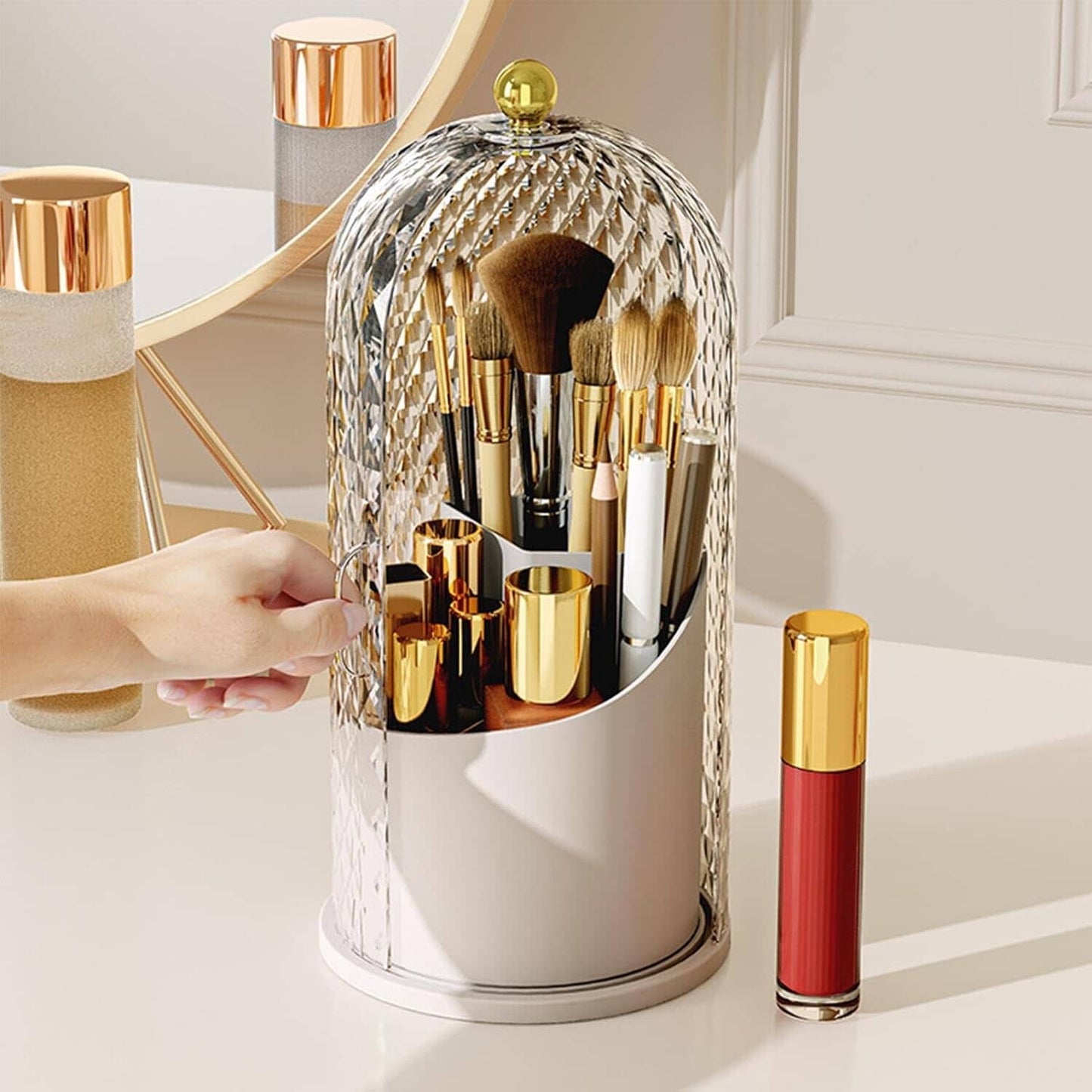 Organisateur Maquillage - MakeupBrushHolder™ - Diamant Blanc