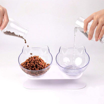 Gamelle Chat - CatDoubleBowl™ - Transparent