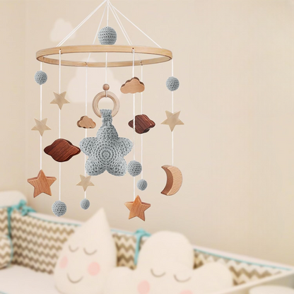 MOBILE LIT BEBE - RainbowDream™ - Etoile Grise