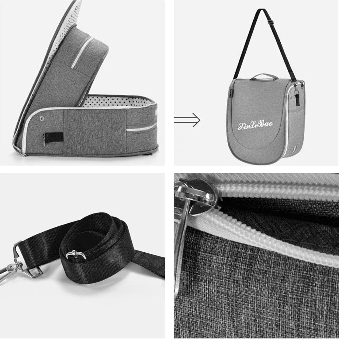Lit Bebe Pliable - CozyNest™ - Gris