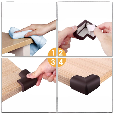 Protection Coin de Table - CushionEdge™ - Marron