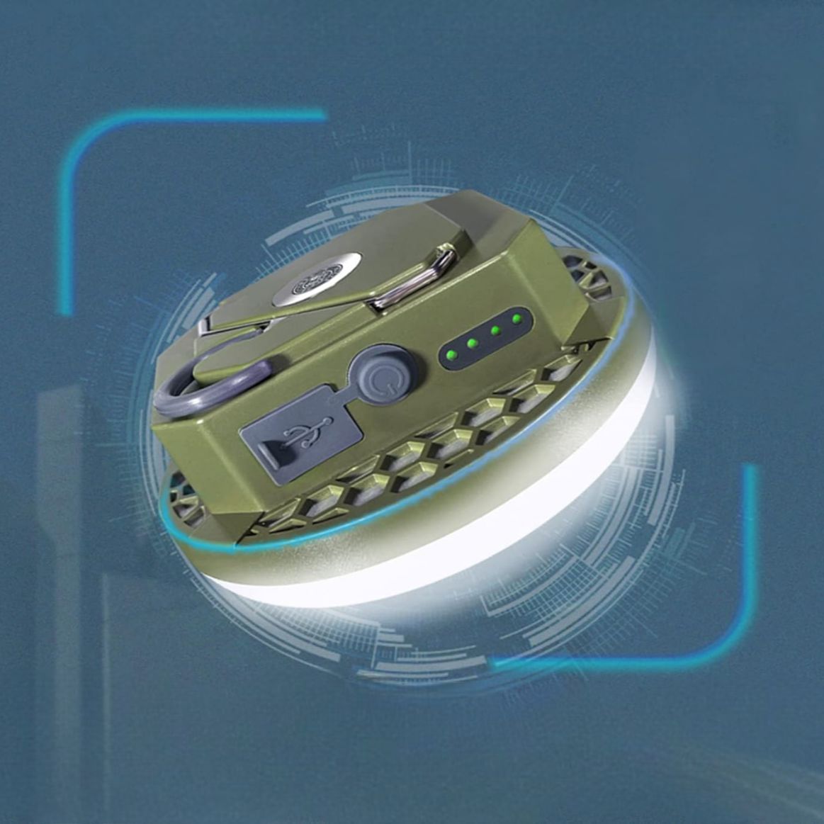 lampe de Poche Rechargeable - RechargeablePortableLantern™ - Vert Militaire