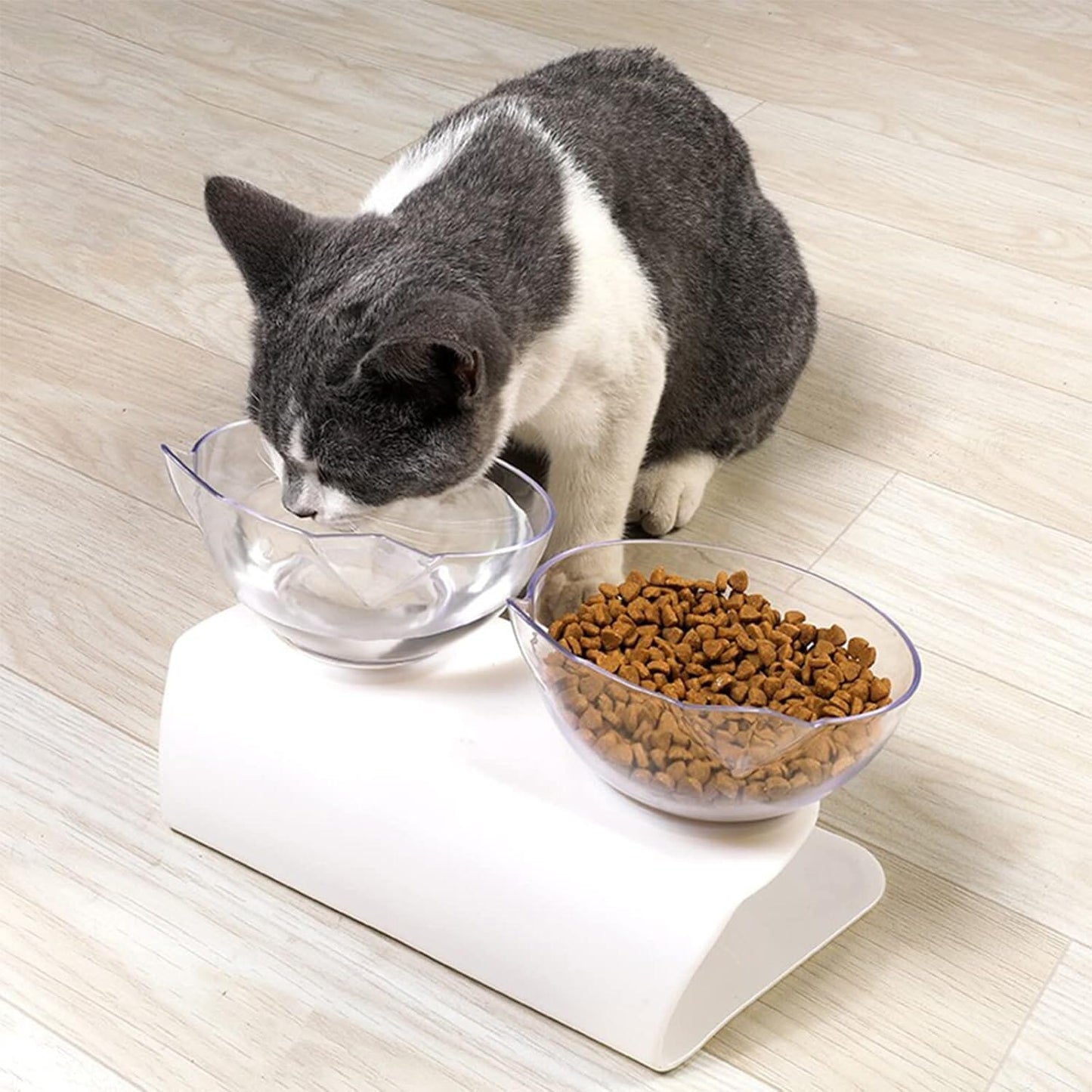 Gamelle Chat - CatDoubleBowl™ - Transparent