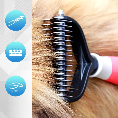Brosse pour Chien - TangleFree™ - Rouge
