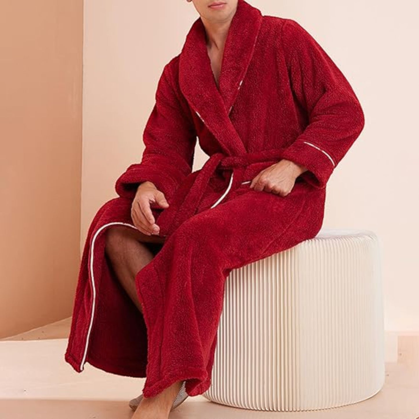 Peignoir De Bain - CozyCottonBathRobe™ - Rouge