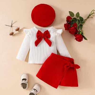Ensemble Fille - FestiveCharm™ - Rouge Vif