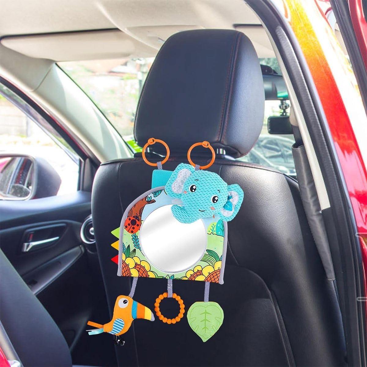 Miroir Voiture pour Bebe - SafeViewBabyMirror™ - Éléphant Bleu