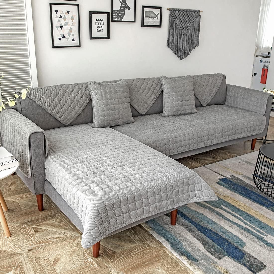 Housse de Canapé - PlushSofa™ - Gris Clair