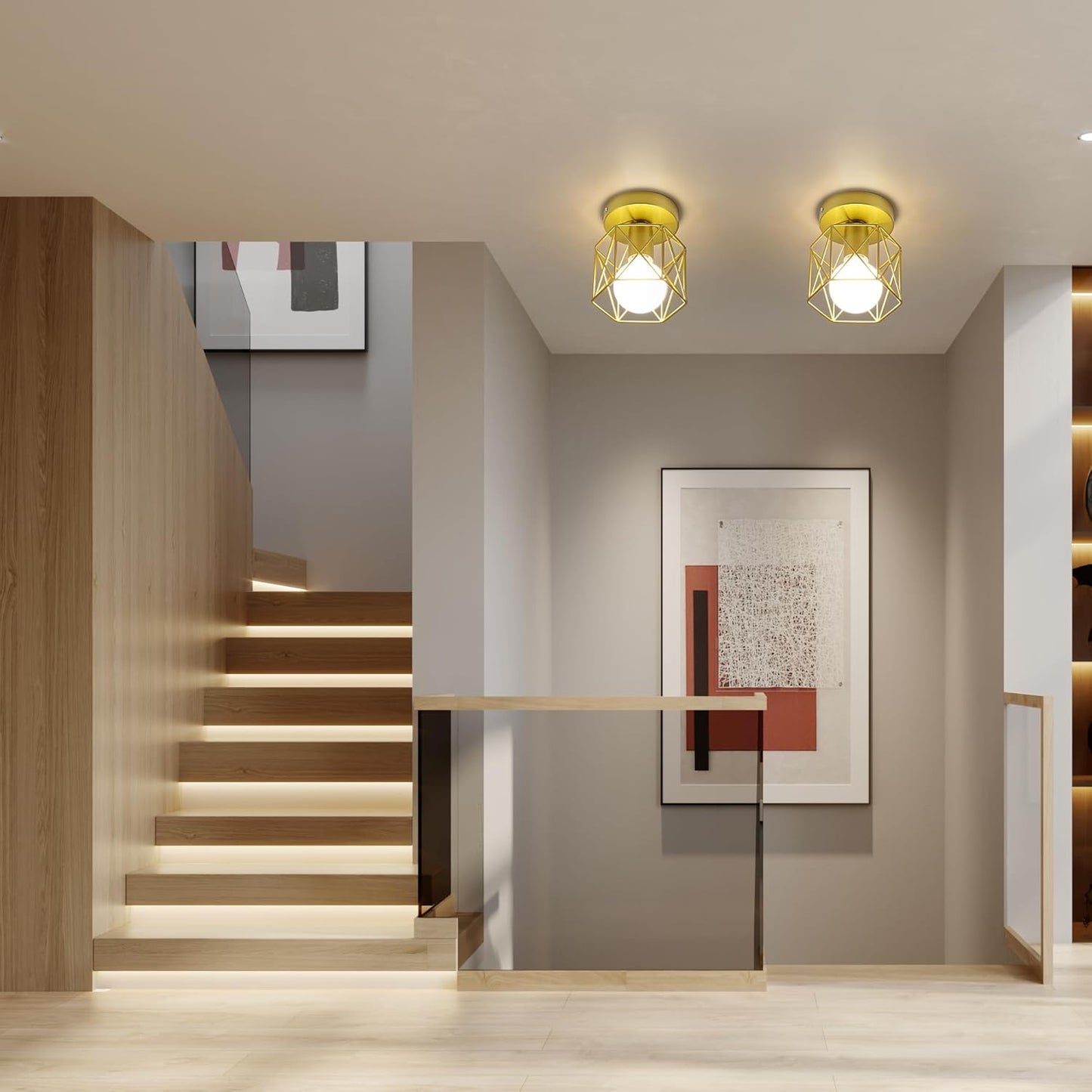 Plafonnier Led - RoundGlowLED™ - Doré