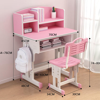 Bureau pour Enfant - GrowStudySet™ - Bibliothèque Rose