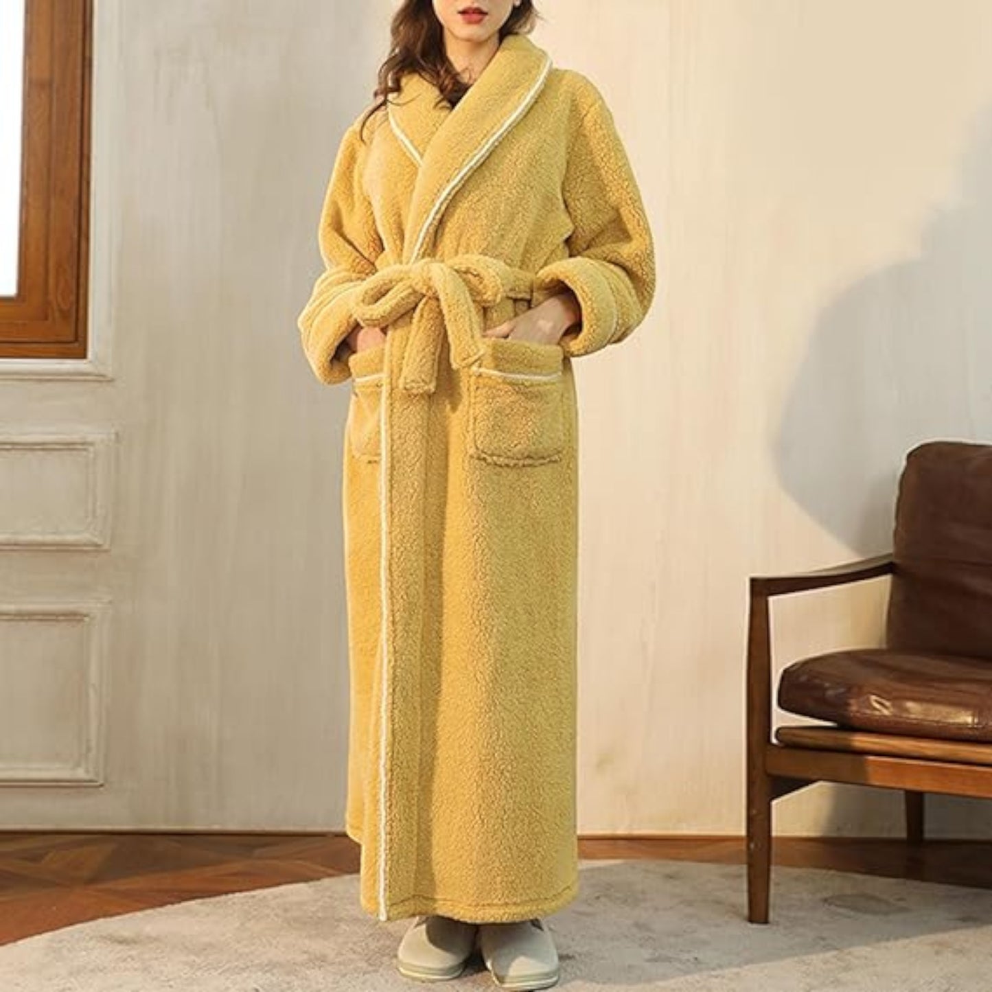 Peignoir De Bain - CozyCottonBathRobe™ - Jaune