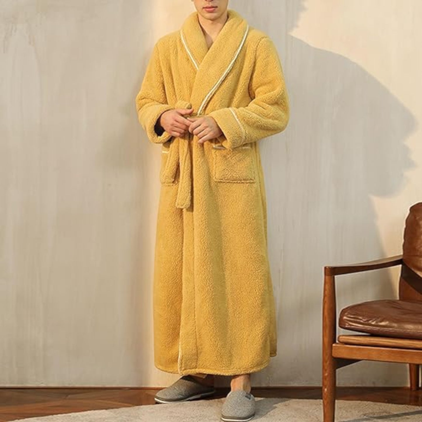 Peignoir De Bain - CozyCottonBathRobe™ - Jaune
