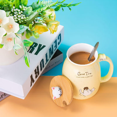 Tasse à Thé - PurrfectSip™ - Jaune