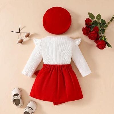 Ensemble Fille - FestiveCharm™ - Rouge Vif