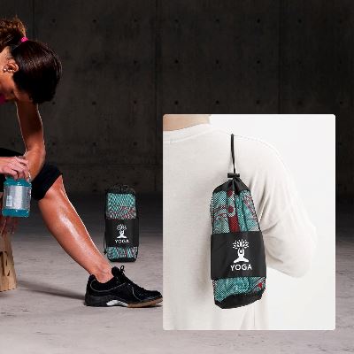 Serviette Antidérapante - YogaPrintMat™ - Mandala Vert Eau