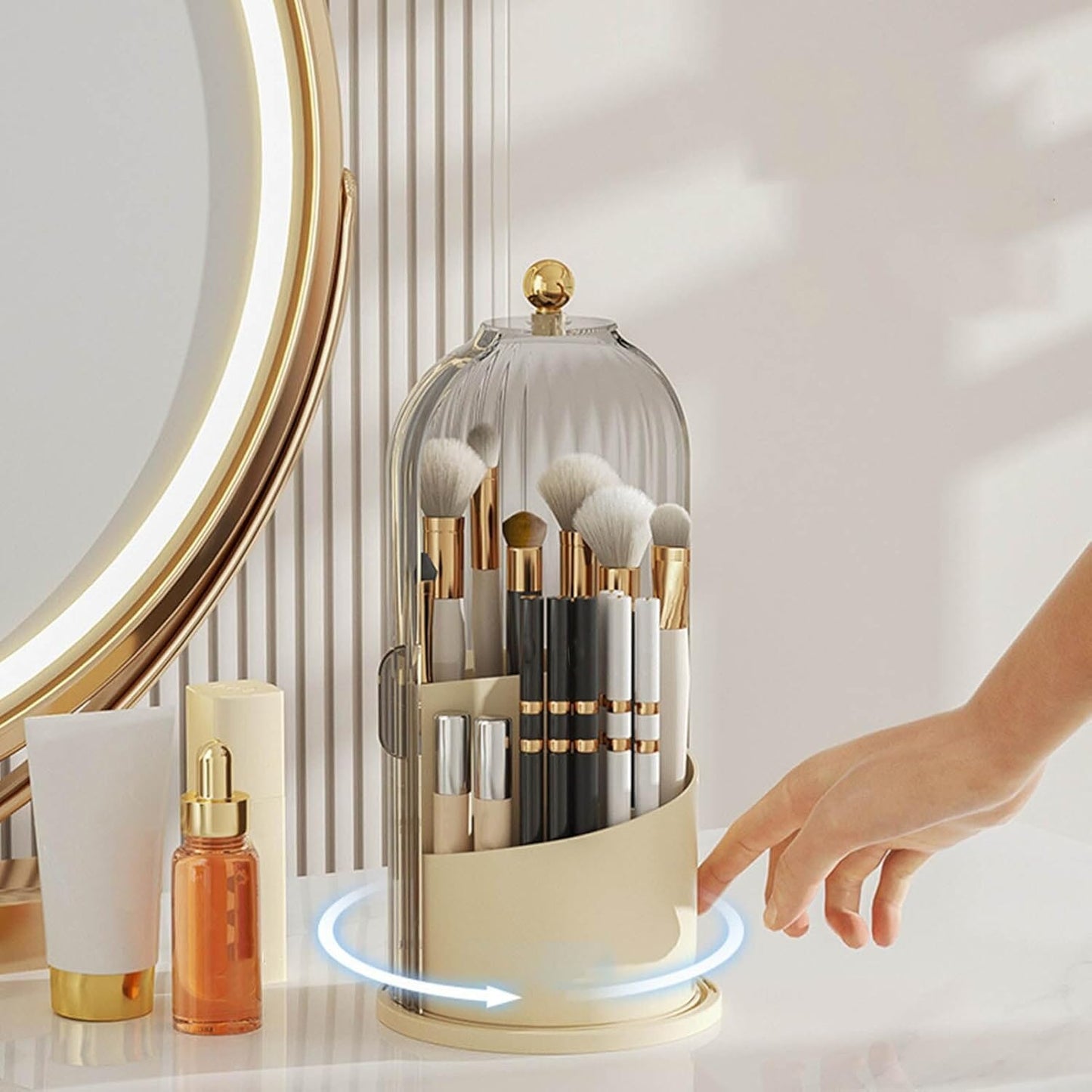 Organisateur Maquillage - MakeupBrushHolder™ - Beige Transparent