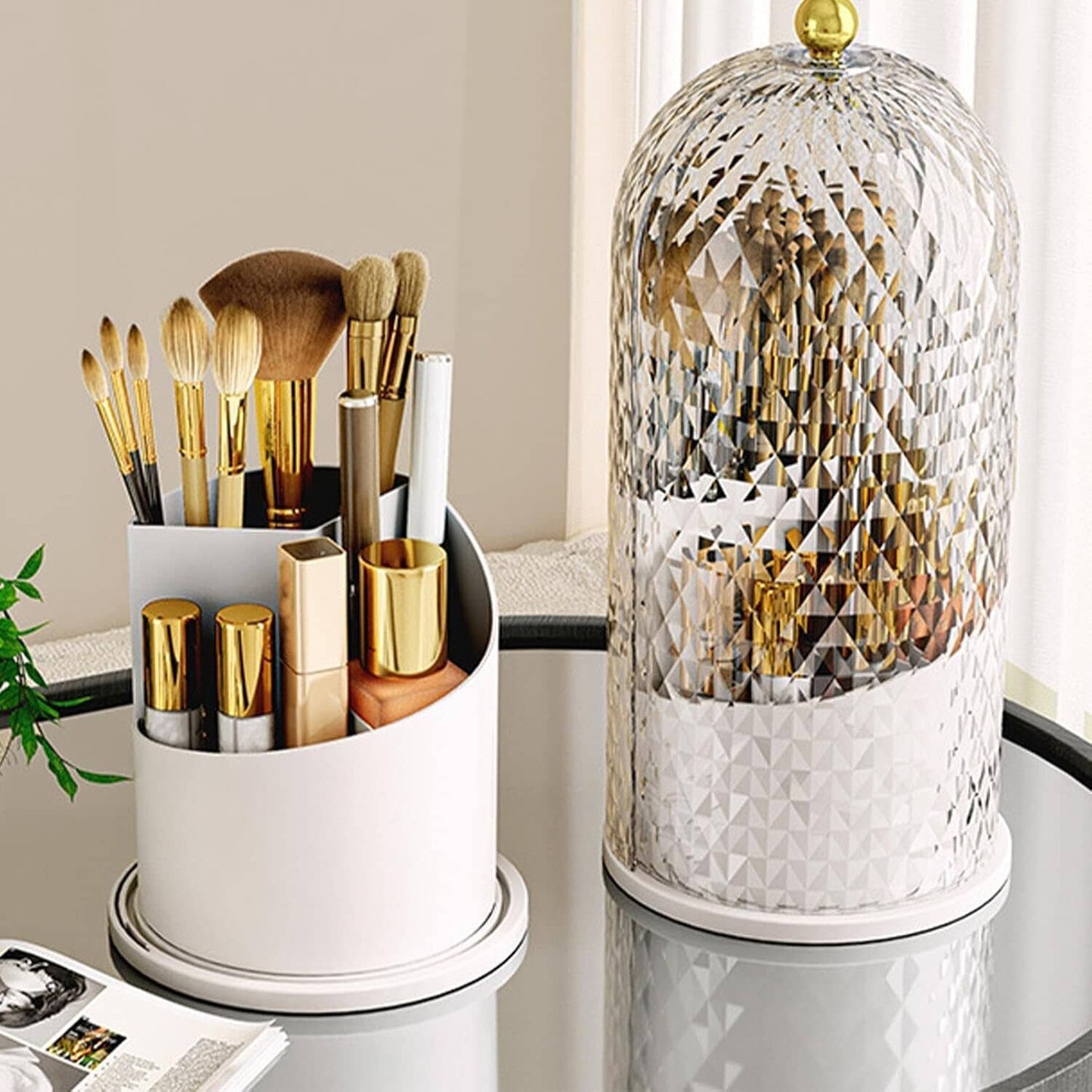 Organisateur Maquillage - MakeupBrushHolder™ - Diamant Blanc