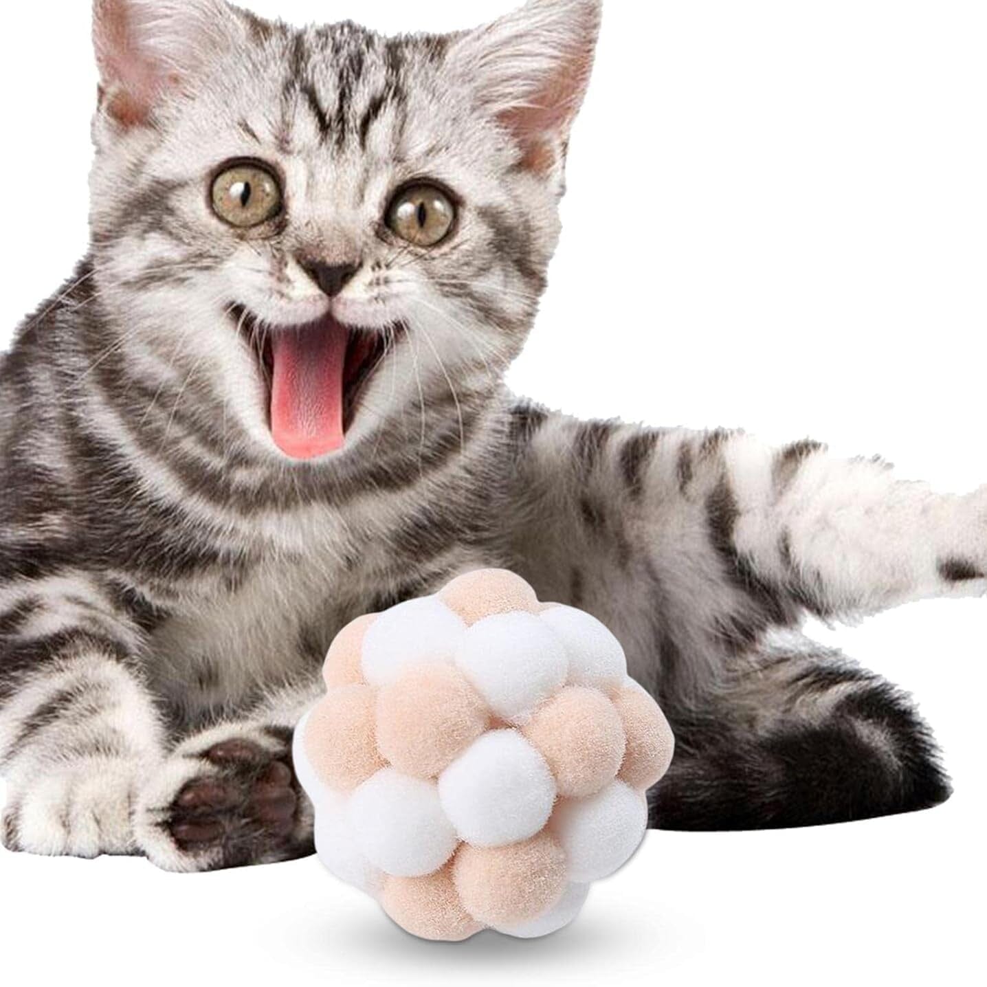 Balle pour Chat - JingleChase™ - Blanc Rose