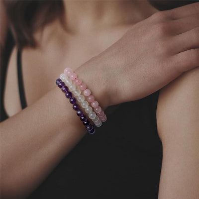 BRACELET PIERRE NATURELLE - CrystalMuse™ - Quartz Rose