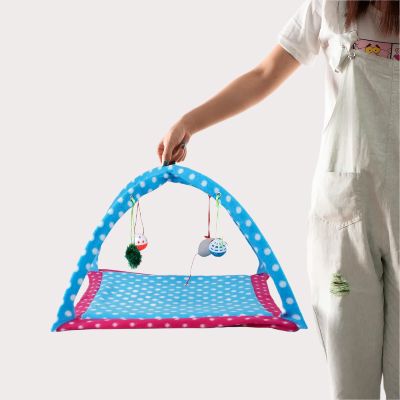 Tente Chat - CatTent™ - Pois Bleu