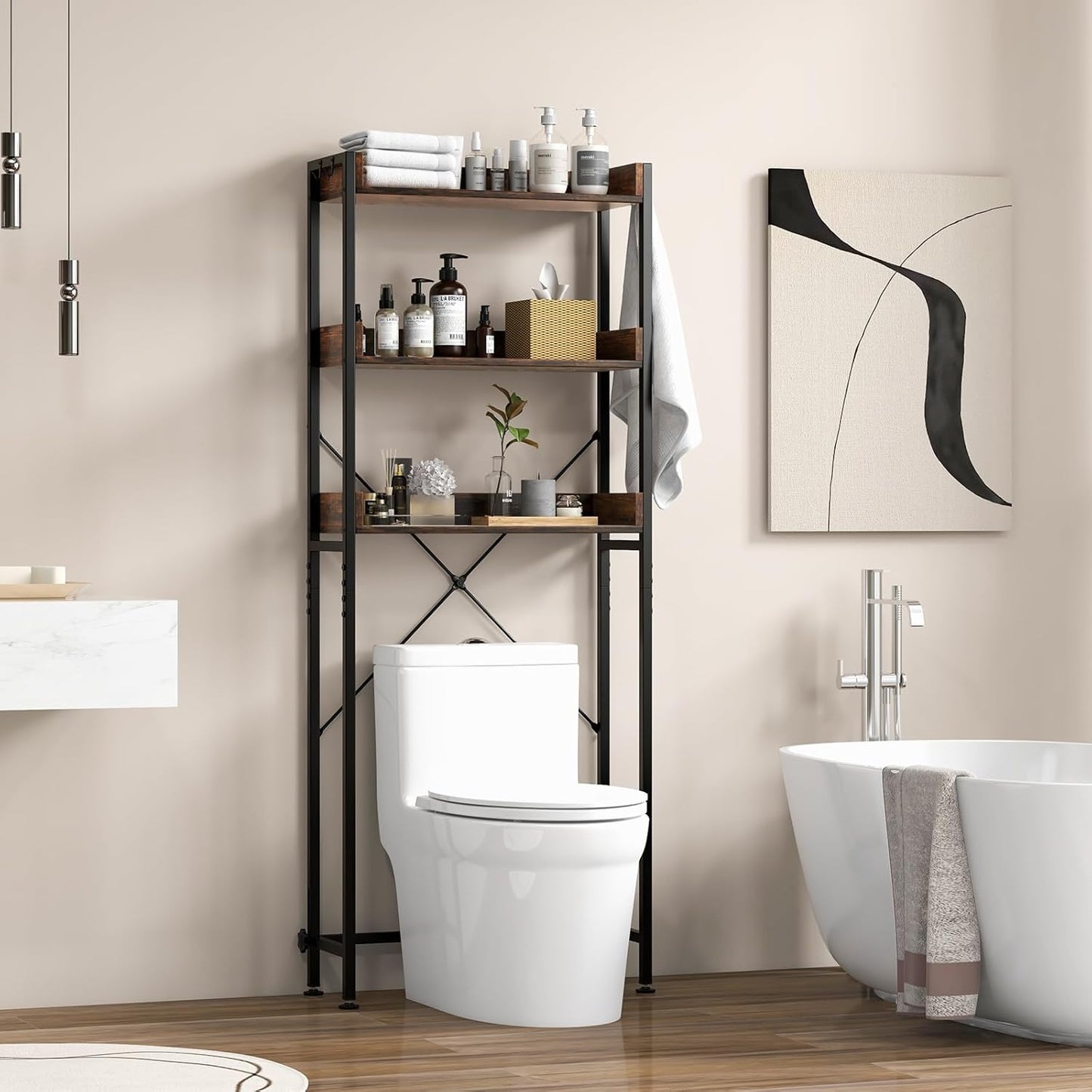 Meuble WC - OverToiletStorageRack™ - Noir
