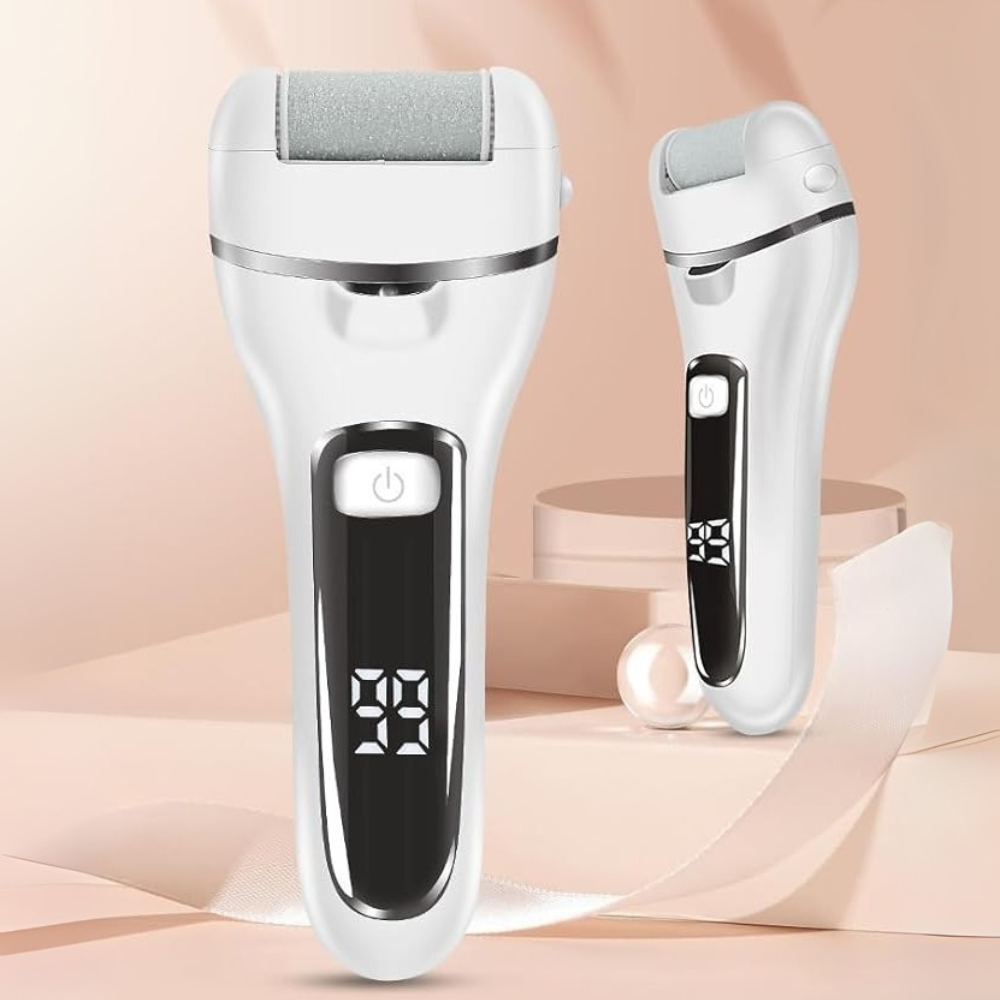 Râpe pour Pieds Électrique - PediPro™ - Blanc Argenté