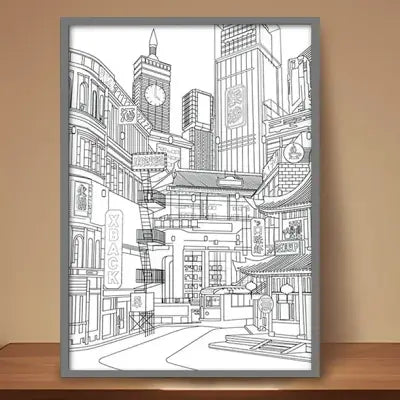 Tableaux Décoratifs - LEDCityNightViewPainting™