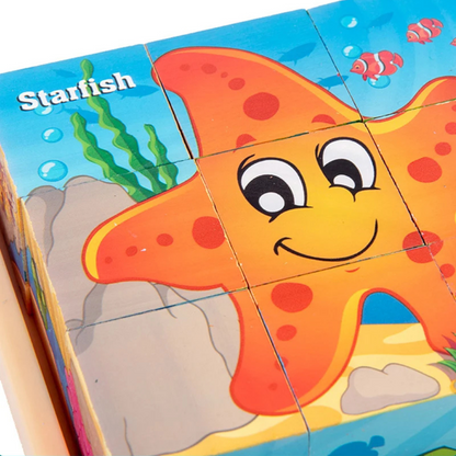 Puzzle en Bois - CubeMontessori™ - Animaux Marins