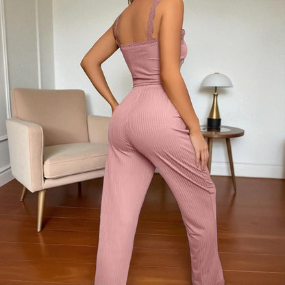Pyjama Été Femme - LaceBreezeSet™ - Rose