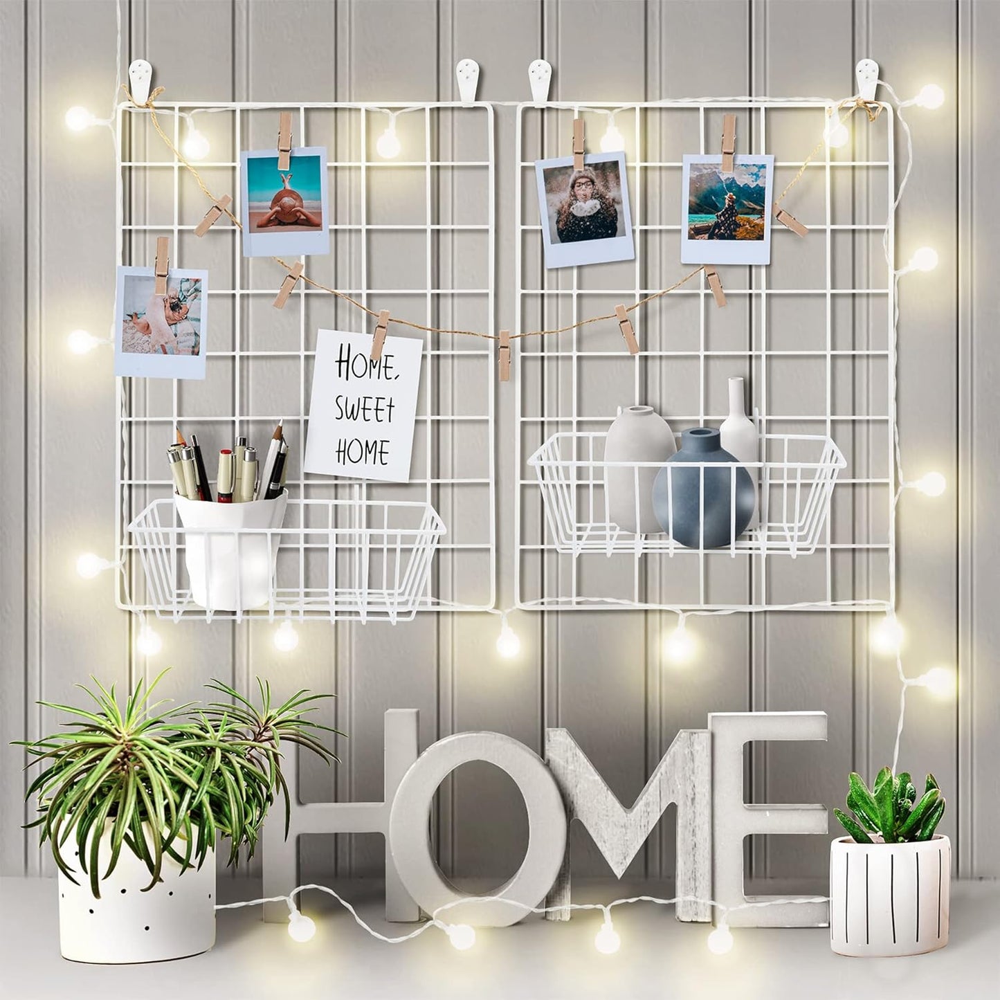 Rangement Mural - ClutterGrid™ - Panier Rectangle Blanc