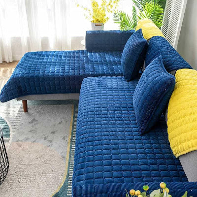 Housse de Canapé - PlushSofa™ - Bleu Foncé