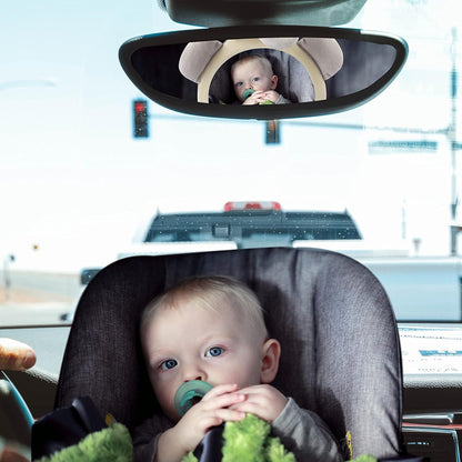 Miroir Voiture pour Bebe - SafeViewBabyMirror™ - Éléphant Gris