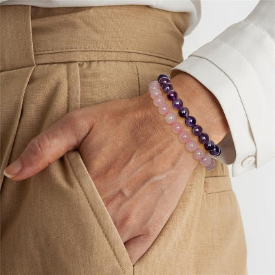 BRACELET PIERRE NATURELLE - CrystalMuse™ - Quartz Rose
