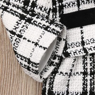Ensemble Fille - PlaidElegance™ - Blanc