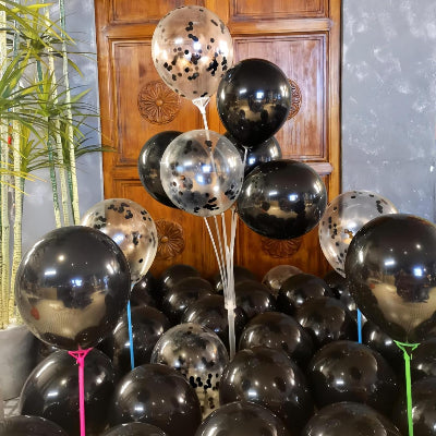 Ballon Anniversaire - GlitterBubbles™ - Noir