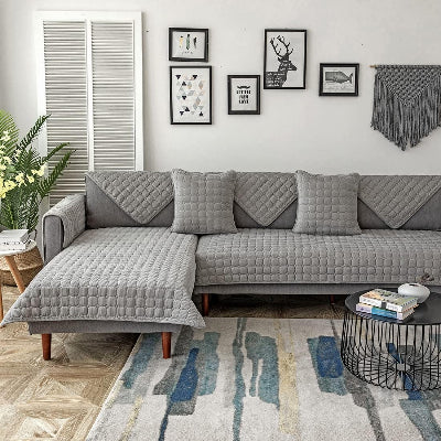Housse de Canapé - PlushSofa™ - Gris Clair