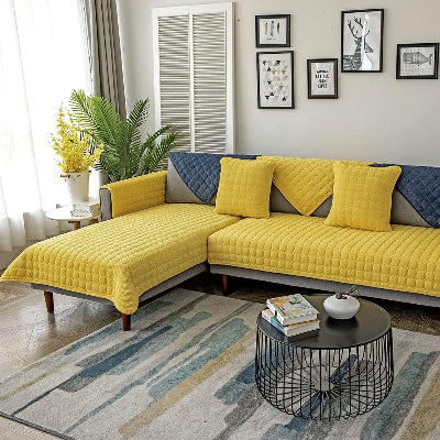 Housse de Canapé - PlushSofa™ - Jaune