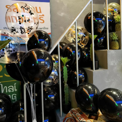 Ballon Anniversaire - GlitterBubbles™ - Noir