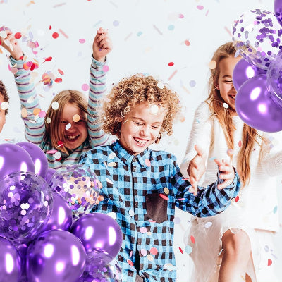 Ballon Anniversaire - GlitterBubbles™ - Mauve